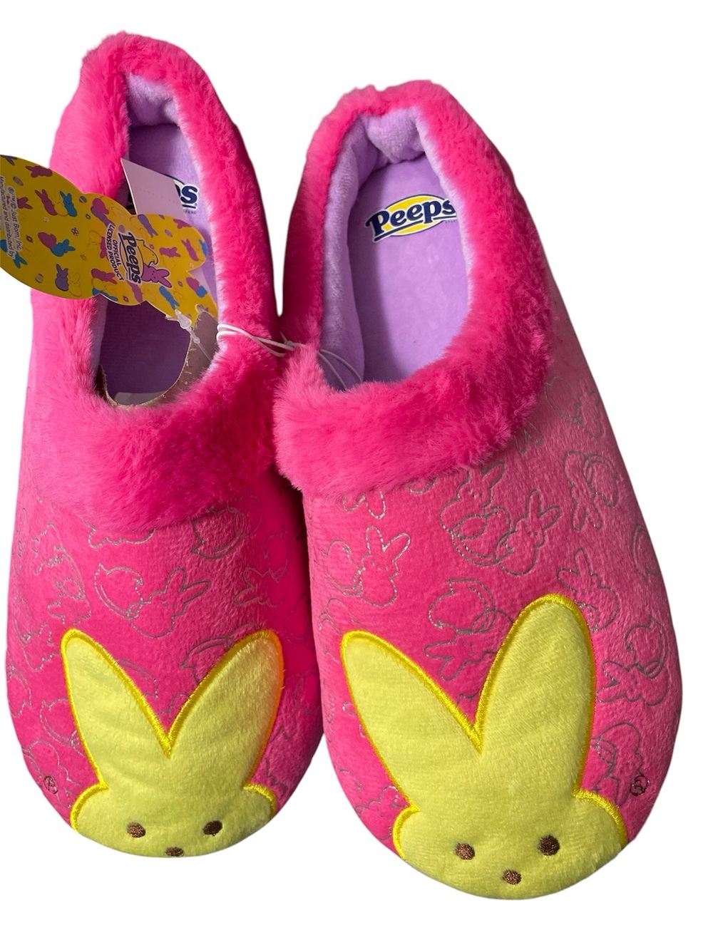 Peeps Pink & Yellow Bunny Slipper Clogs Size 9/10